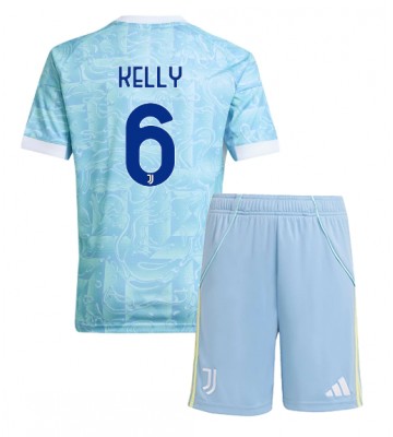 Juventus Lloyd Kelly #6 Replik Auswärtstrikot Kinder 2025-26 Kurzarm (+ Kurze Hosen)